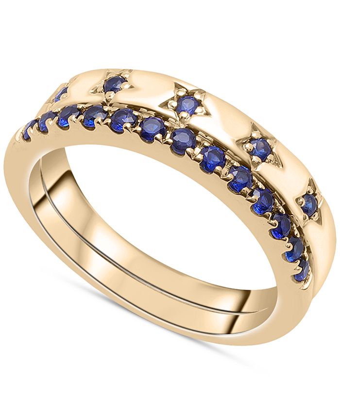 Macy s 2 Pc. Set Lab Grown Sapphire Stack Rings 5 8 ct. t.w. in