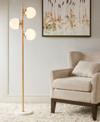 Holloway 3-Globe Light Floor Lamp with Marble Base