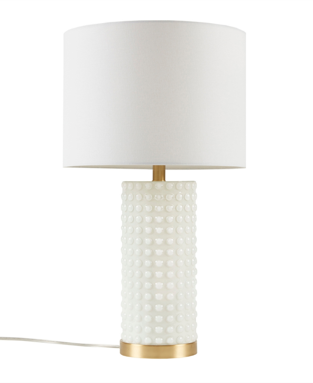 Ink+ivy Grace Ivy Textured Dot Table Lamp In White