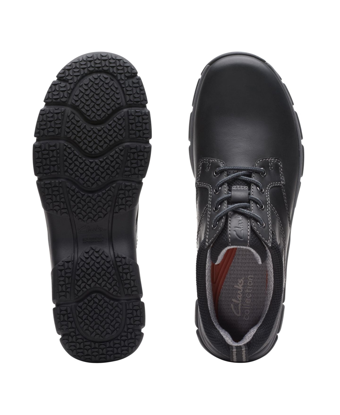 Мужские кроссовки Clarks Collection Walpath Leather Low Top Lace Up, цвет: Чёрный кожаный — фото 4