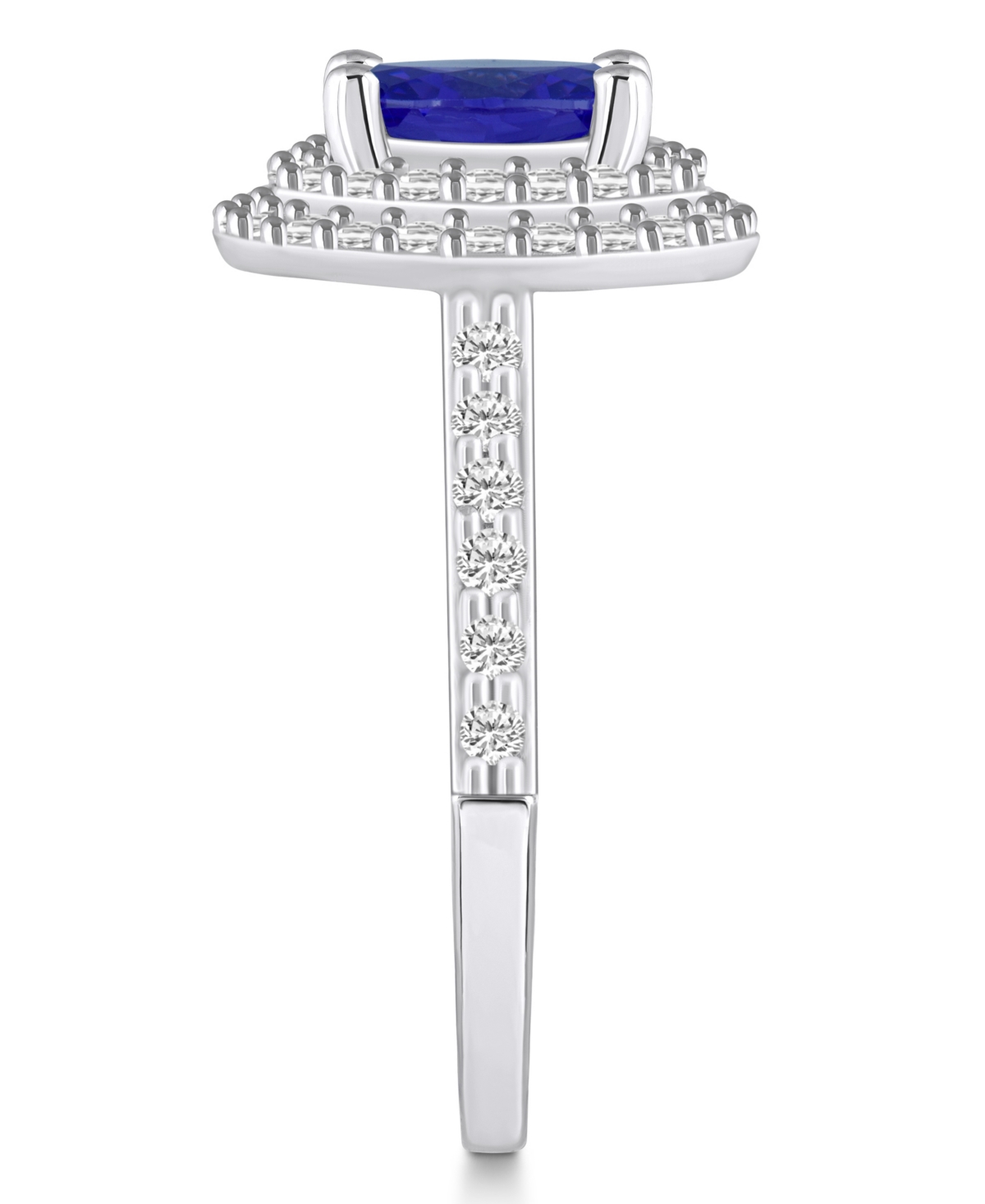 Tanzanite (1-1/4 ct. t.w.) & Diamond (5/8 ct. t.w.) Oval Double Halo Ring in 14k Gold