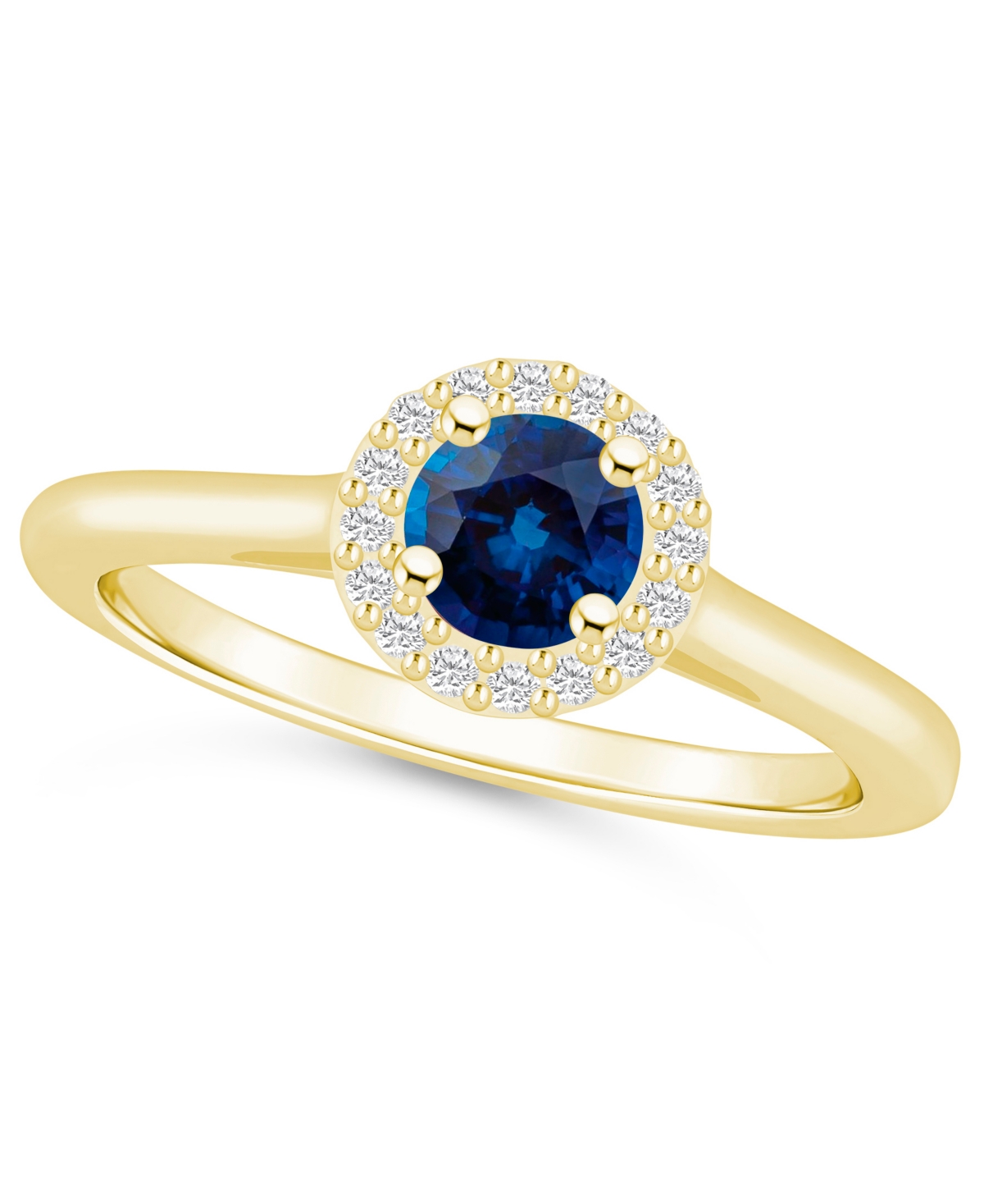 Macy's Emerald (1/2 Ct. T.w.) & Diamond (1/10 Ct. T.w.) Halo Ring In 14k Gold (also In Ruby, Sapphire, & Pi In Sapphire,gold