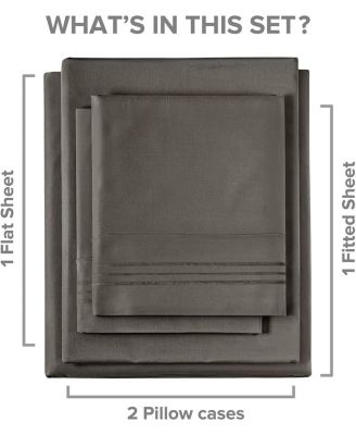 4 Piece Microfiber Solid Sheet Set - Twin