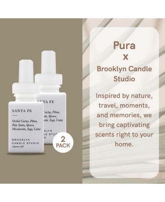 Brooklyn Candle Studio - Santa Fe - Home Scent Refill - Smart Home Air Diffuser Fragrance - Up to 120-Hours of Luxury Fragrance per Vial - Clean & Safe Diffuser Fragrance - 2 Pack