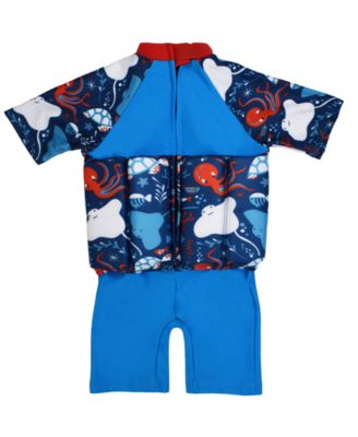 Toddler Boys Sea Printed Sleeved Floatsuit