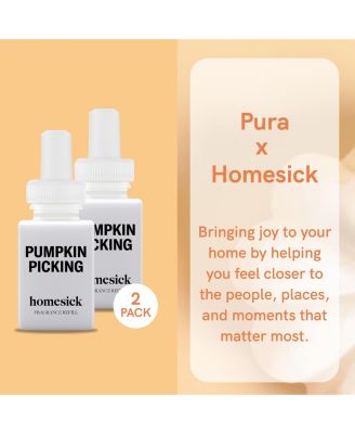 Homesick - Pumpkin Picking - Home Scent Refill - Smart Home Air Diffuser Fragrance - Up to 120-Hours of Luxury Fragrance per Refill - Clean & Safe Diffuser Fragrance - Household Essential - 2 Pack