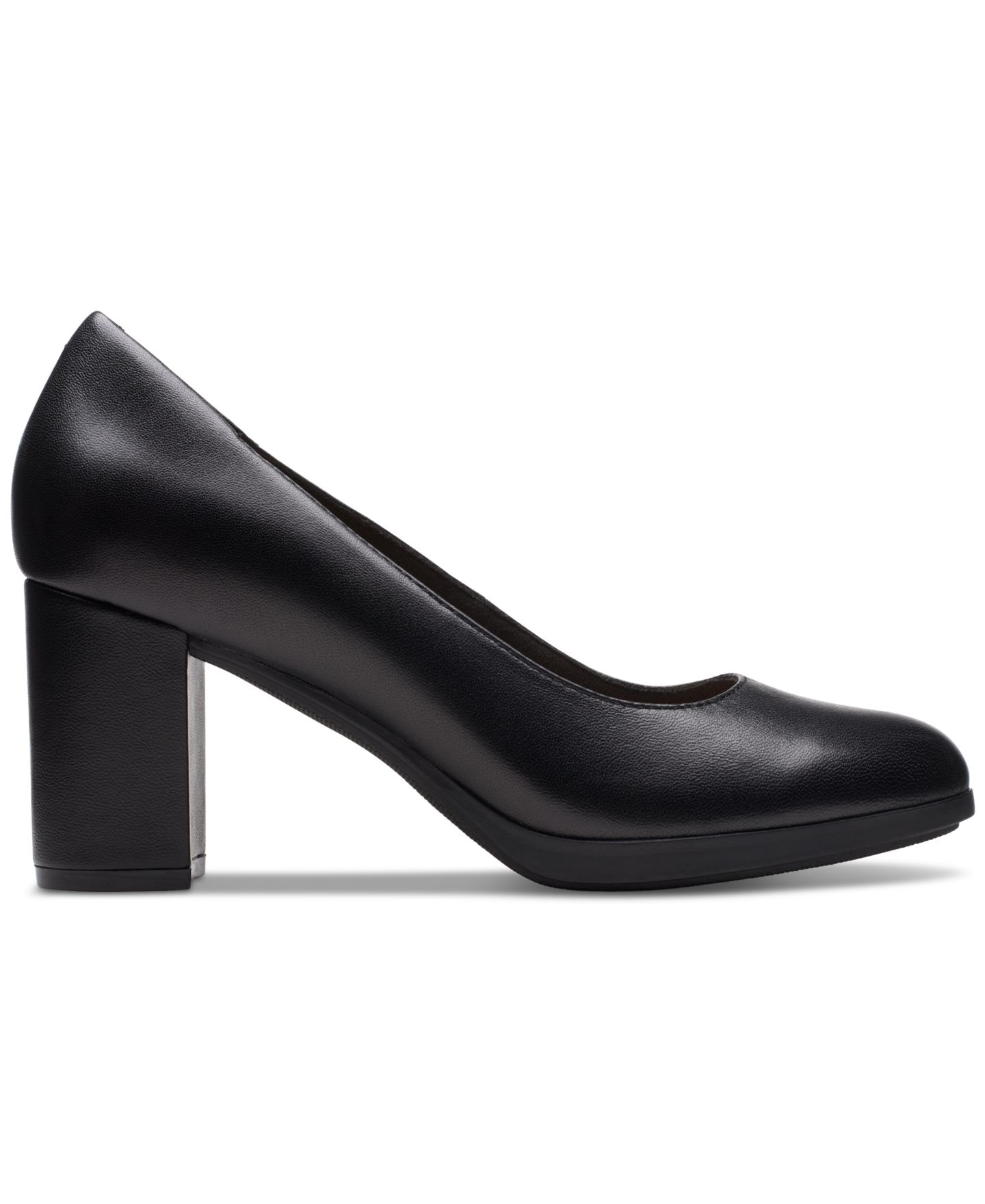 Женские туфли Clarks Bayla Skip Slip-On Platform Dress Pumps, цвет: Чёрный кожаный — фото 10
