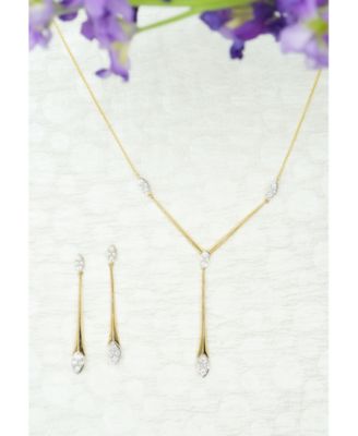 Diamond Elongated Drop Earrings (1/2 ct. t.w.) in 14k Gold, Created for Macy's