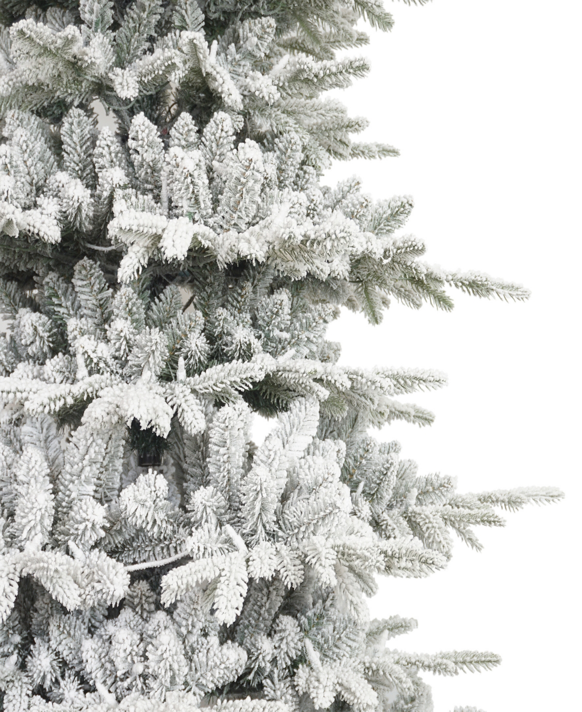 Puleo 9' Pre-lit Slim Flocked Artificial Utah Fir Tree In Green