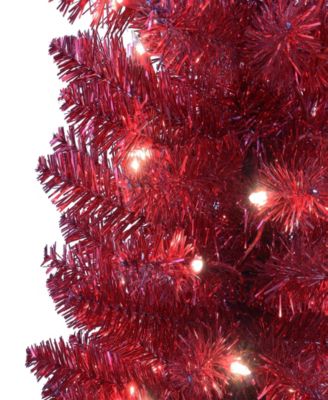 6' Pre-Lit Tinsel Artificial Tree