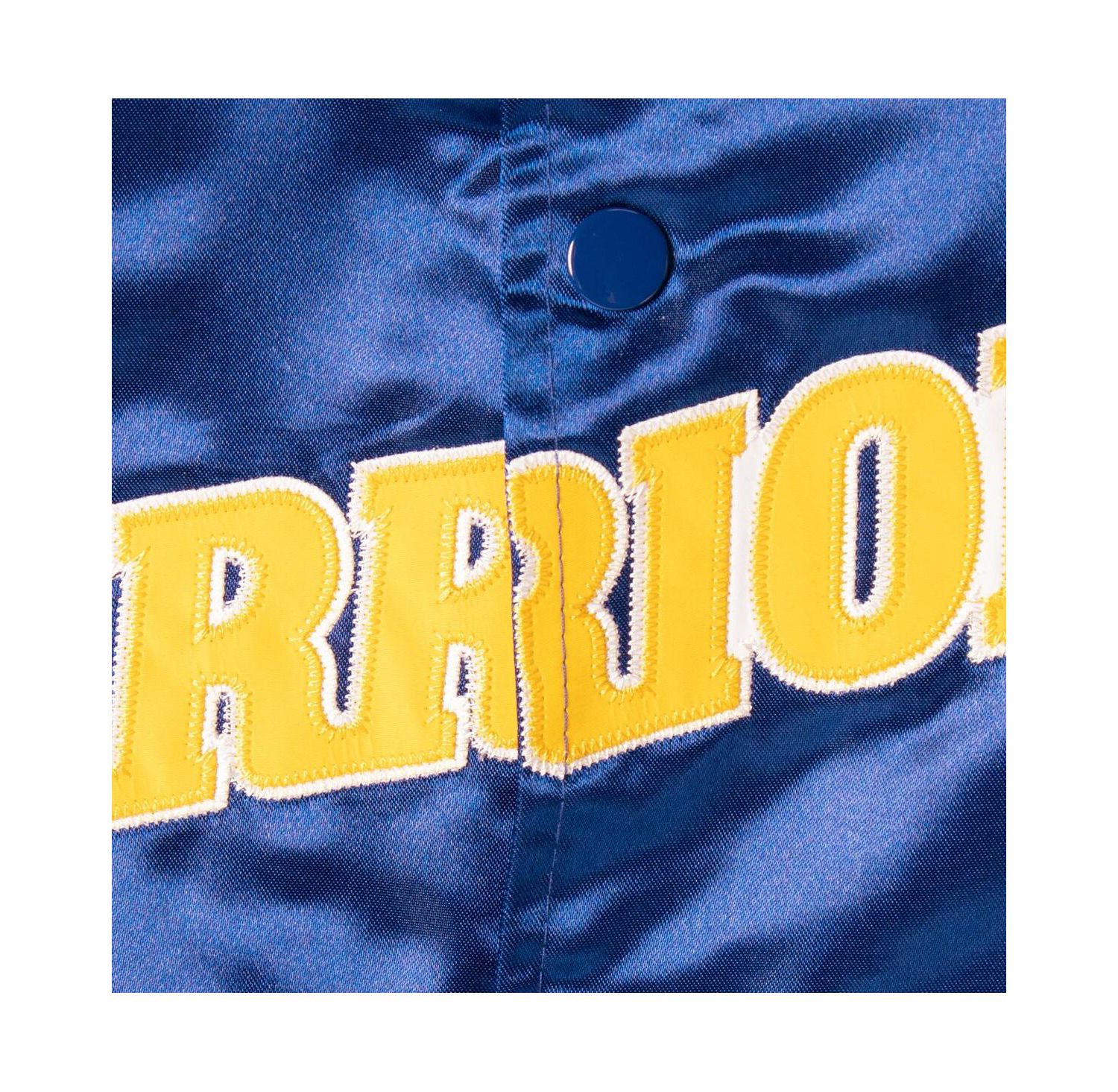 Big Boys Royal Golden State Warriors Hardwood Classics Satin Raglan Full-Snap Jacket