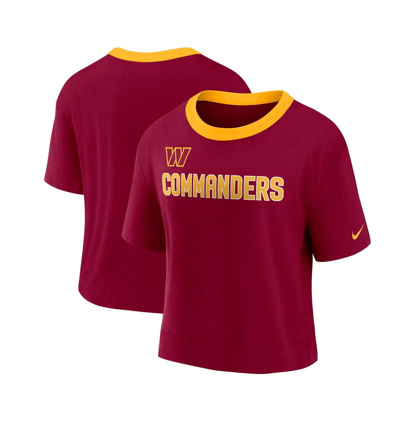 Женский топ Nike Burgundy Washington Commanders High Hip Fashion Cropped — фото 2