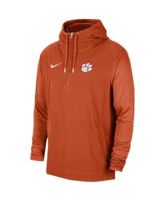 Men's Orange Clemson Tigers 2023 Coach Half-Zip Hooded Jacket