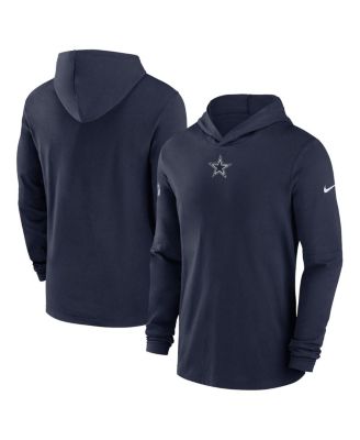 Dallas Cowboys Sideline Nike Men's Dri-Fit NFL Long-Sleeve Hooded Top in Grey, Size: Small | 00MO01V7RD-BVK