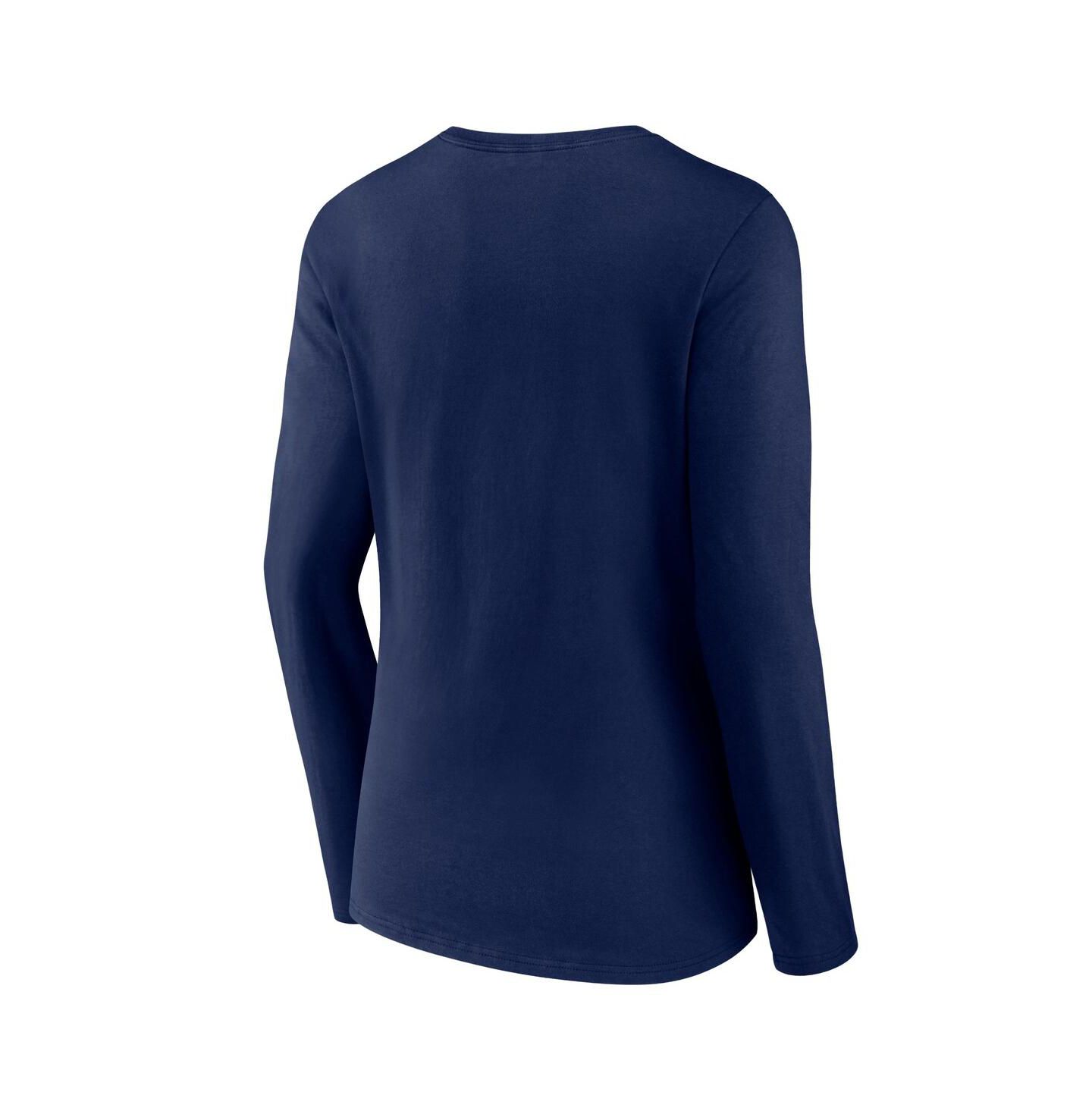 Женская футболка Fanatics Navy Tennessee Titans Wordmark Long Sleeve V-Neck — фото 3