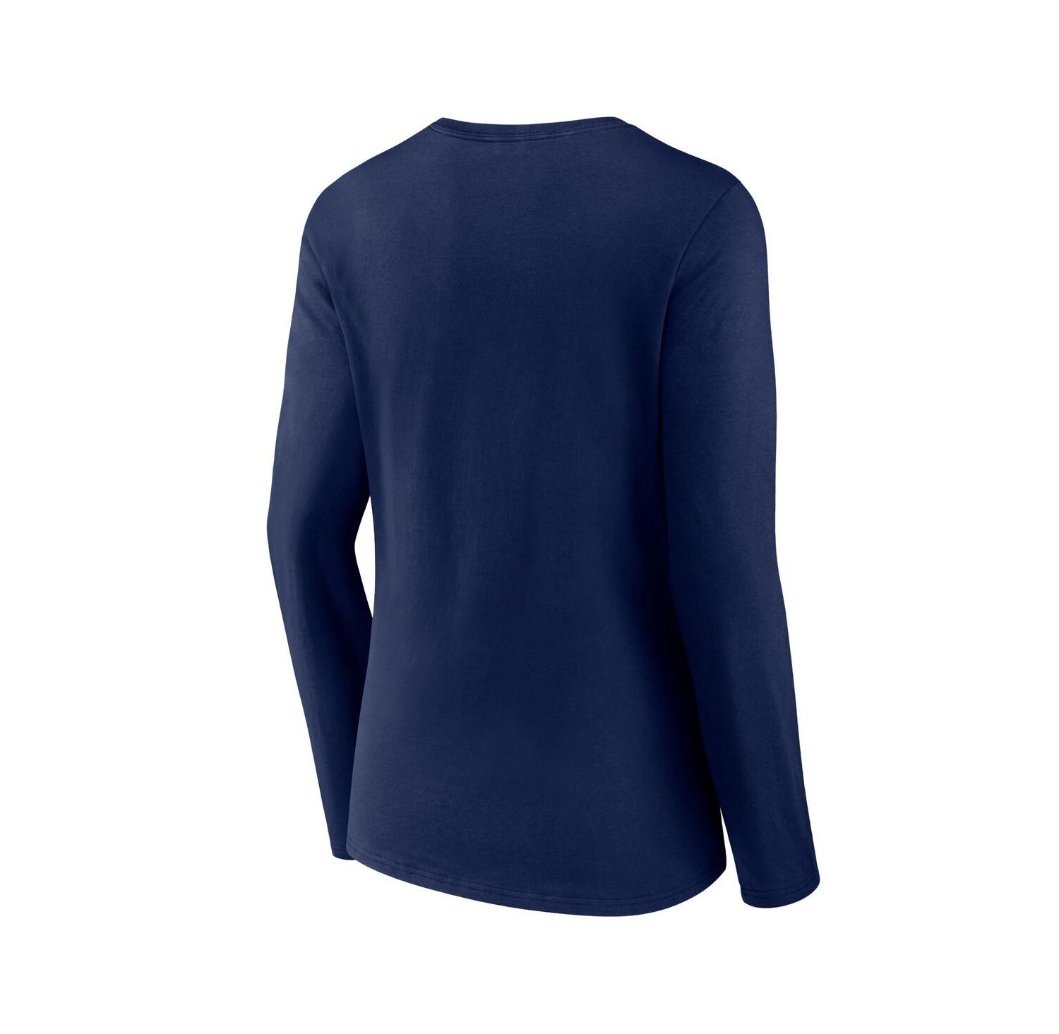 Women's Navy Tennessee Titans Wordmark Long Sleeve V-Neck T-shirt