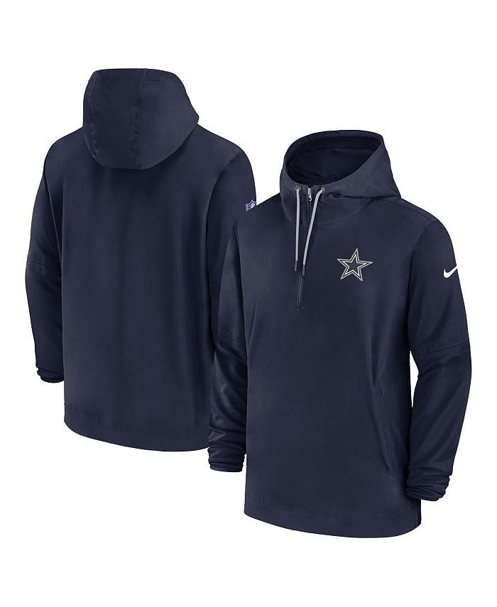 Nike Men's Navy Dallas Cowboys Sideline Quarter-Zip Hoodie - Macy's