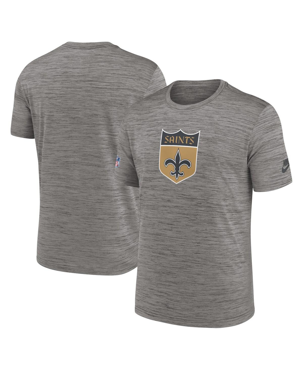 Nike Men's Gray New Orleans Saints Velocity Alternate Logo Performance T-shirt In Heather Charcoal