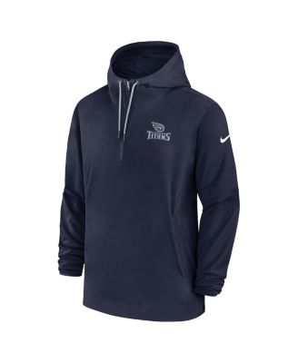 Men's Navy Tennessee Titans Sideline Quarter-Zip Hoodie