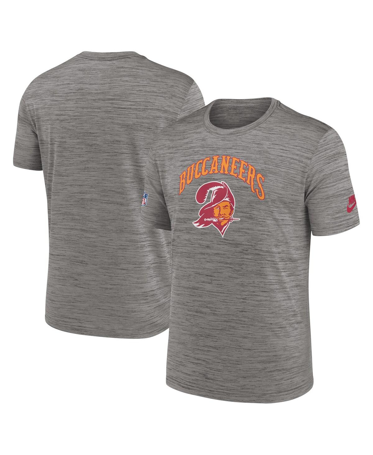 Shop Nike Men's  Heather Charcoal Tampa Bay Buccaneers Throwback Sideline Performance T-shirt