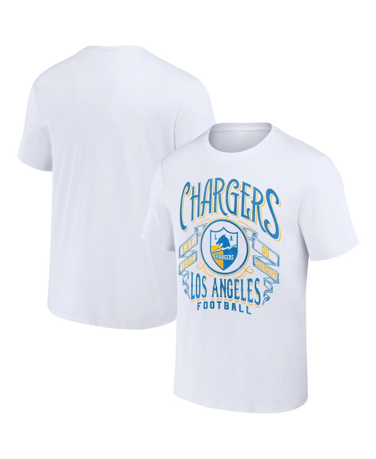 Fanatics Men's Nfl X Darius Rucker Collection By  White Los Angeles Chargers Vintage-like Football T-