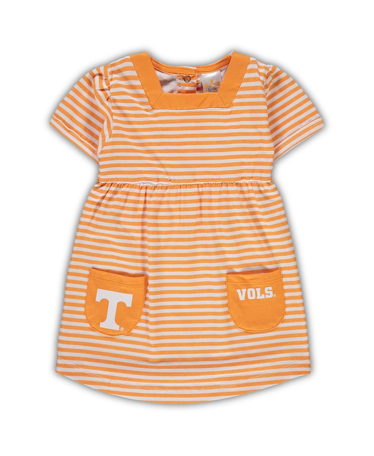 Little King Apparel Girl's Toddler Tennessee Orange Tennessee Volunteers Striped Dress With Pockets In Tennessee Orange