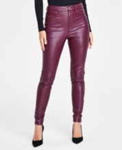 FAUX LEATHER PANTS "THONG LOOK" RED