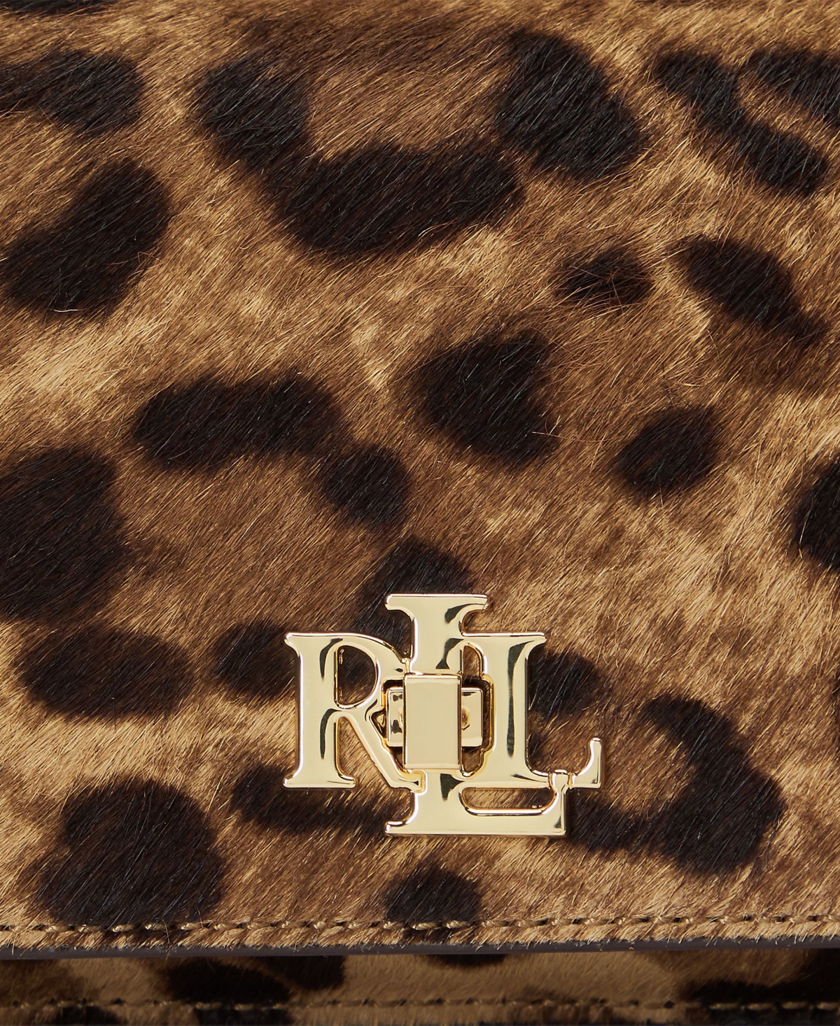 Lauren Ralph Lauren Leopard-Print Haircalf Crossbody Tech Case - Estate Leopard/Chestnut Brown