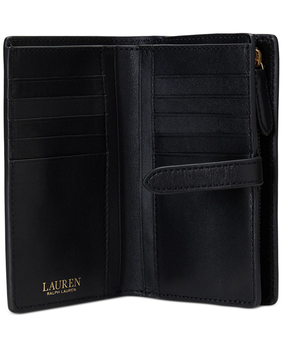 Shop Lauren Ralph Lauren Logo Leather Wallet In Lauren Tan