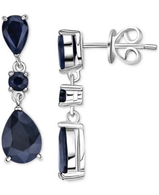 Macy's - Emerald Pear Double Drop Earrings (1-5/8 ct. t.w.) in Gold-Plated Sterling Silver (Also in Ruby & Sapphire)