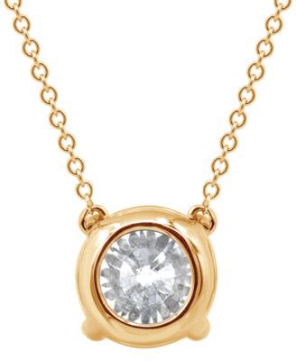 Certified Lab Grown Diamond Solitaire 18" Pendant Necklace (3 ct. t.w.) in 14k Gold