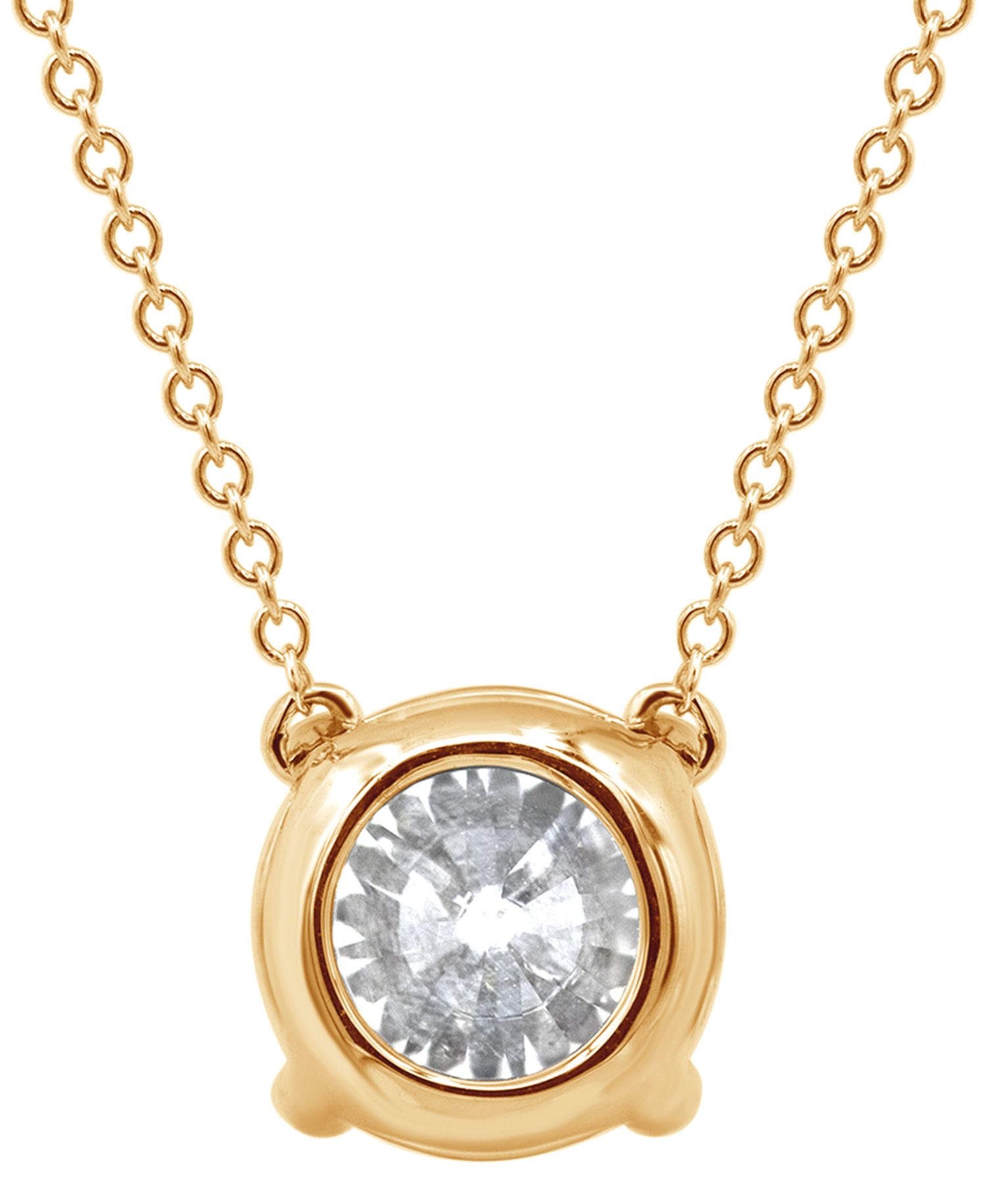 Certified Lab Grown Diamond Solitaire 18" Pendant Necklace (3 ct. t.w.) in 14k Gold