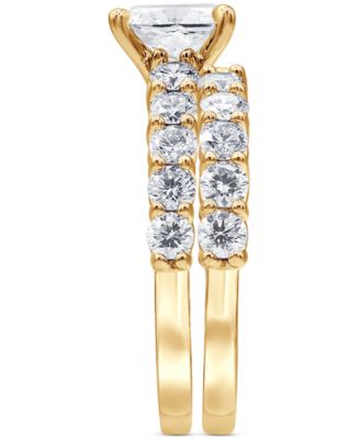 Badgley Mischka Certified Lab Grown Diamond Cushion Bridal Set (3-3/8 ct. t.w.) in 14k Gold