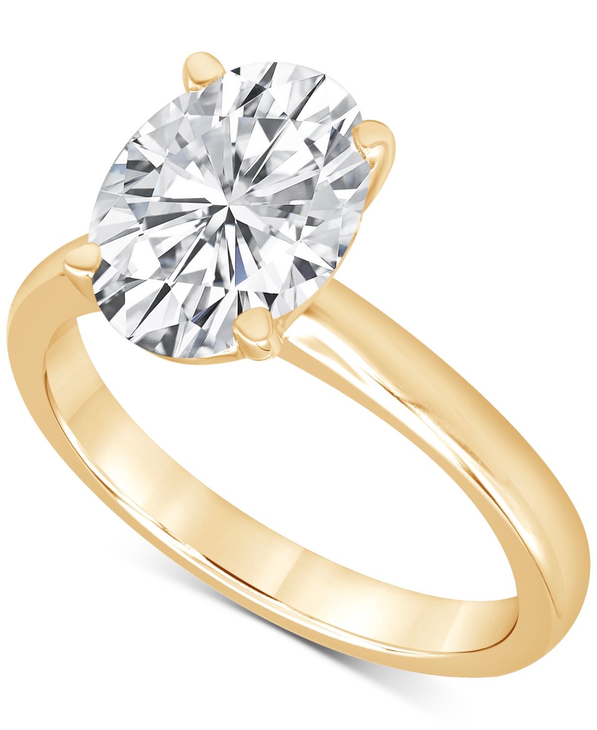 Badgley Mischka Certified Lab Grown Diamond Oval-cut Solitaire Engagement Ring (3 Ct. T.w.) In 14k Gold In Yellow Gold