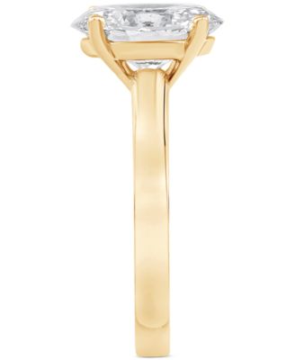 Badgley Mischka Certified Lab Grown Diamond Oval-Cut Solitaire Engagement Ring (3 ct. t.w.) in 14k Gold
