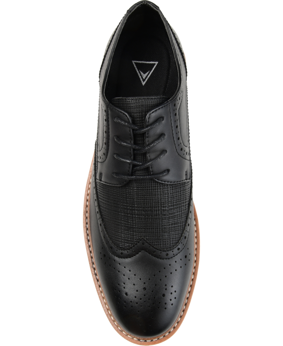 Vance Co. Men's Warrick Wide Width Tru Comfort Foam Wingtip Lace-Up Derby Dress Shoes