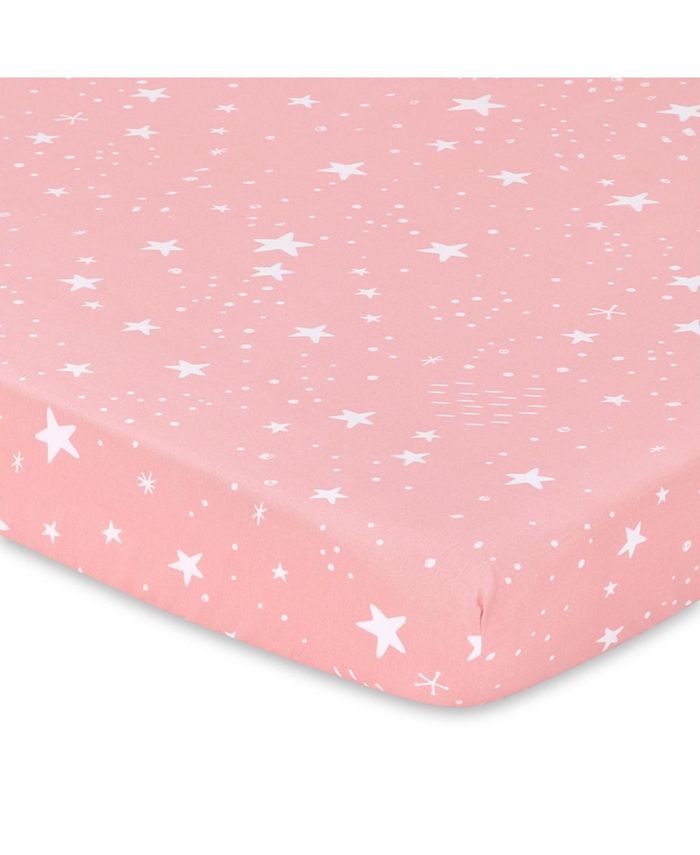 The Peanutshell Woodland Floral 3Pack Fitted Playard Sheets in Pink