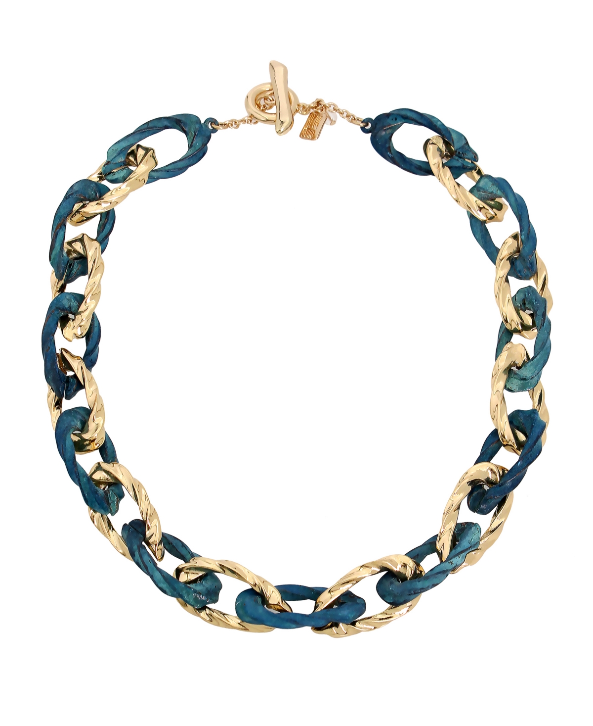 Blue Patina Link Collar Necklace - Blue Patina