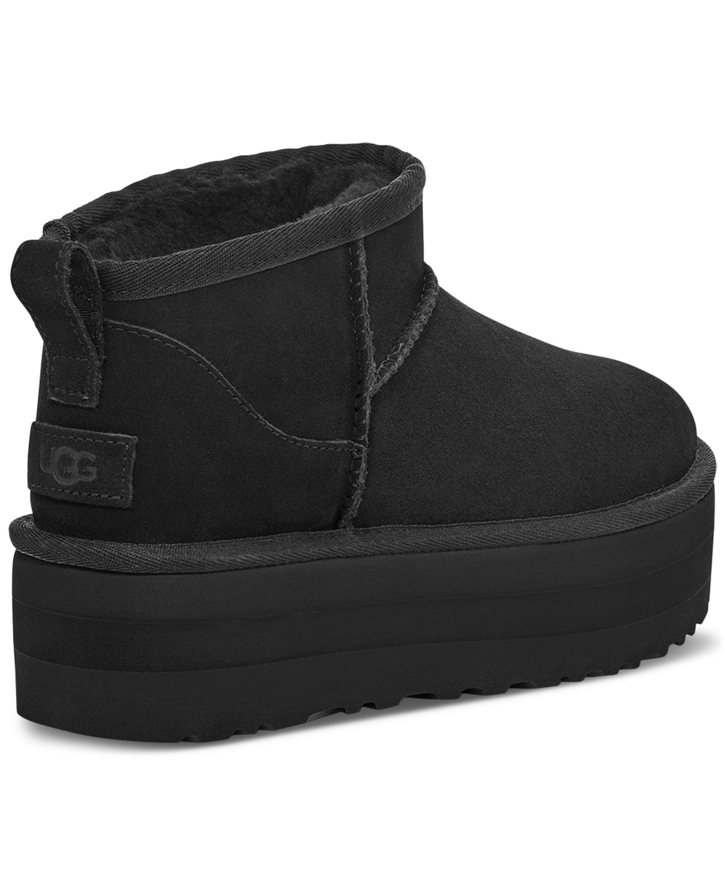 Женские ботинки UGG® Classic Ultra Mini Platform Booties, цвет: Чёрный — фото 3