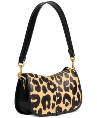 COACH Leopard Printed Mini Leather Swinger 20