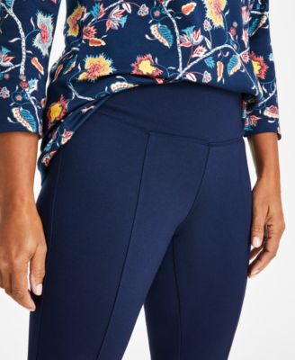 Petite Pont&eacute;-Knit Mid-Rise Pants, Petite & Petite Short, Created for Macy's