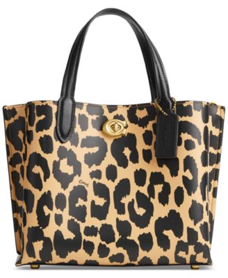 Coach Willow 24 Leopard Print Leather Small Tote Macy s