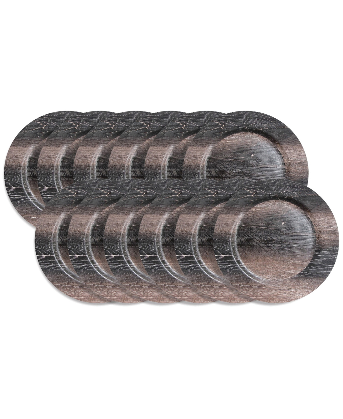 American Atelier Walnut Finish Charger Plate 12 Piece Dinnerware Set, Service For 12 In Brown