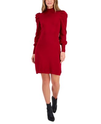 Taylor - Women's Puff-Sleeve Mini Sweater Dress