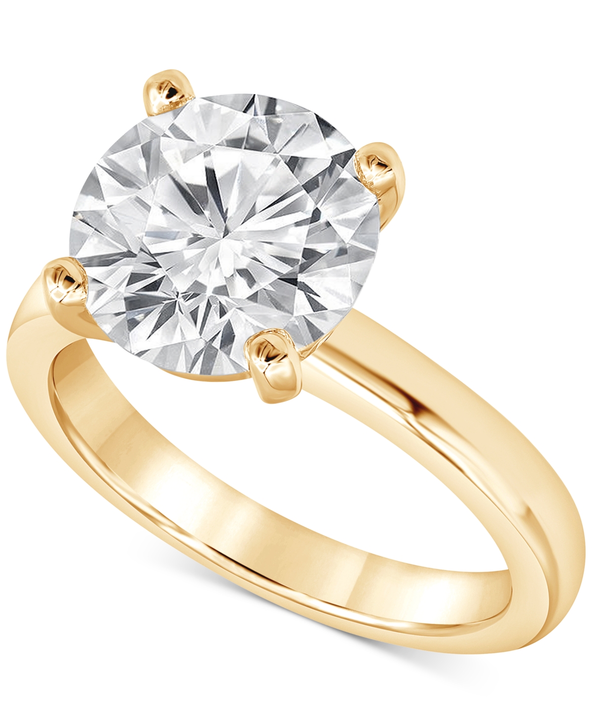 Shop Badgley Mischka Certified Lab Grown Diamond Solitaire Engagement Ring (4 Ct. T.w.) In 14k Gold In Yellow Gold