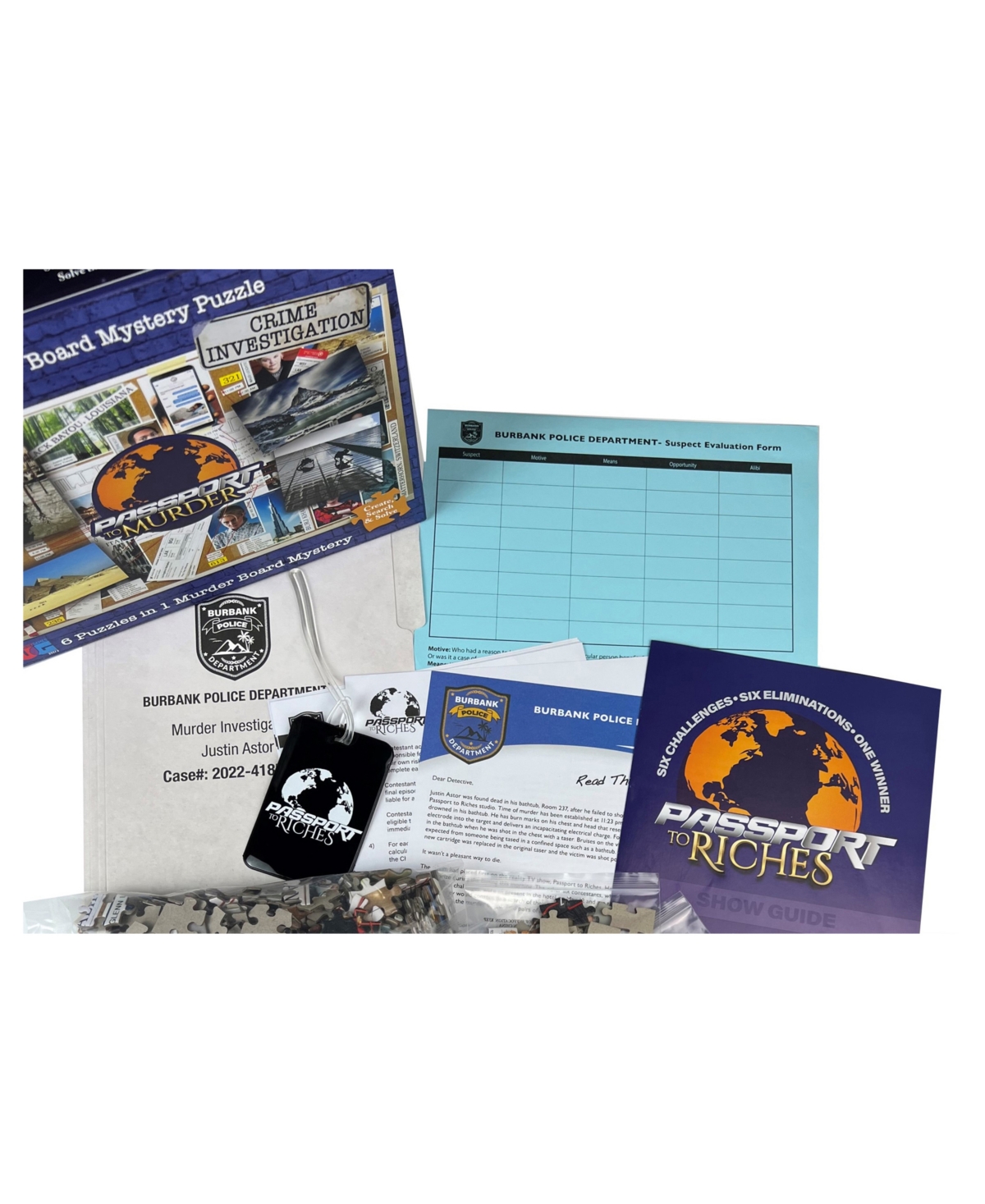 University Games Murder Mystery Party Case Files Puzzles Passport To Murder, 1000 Pieces In No Color