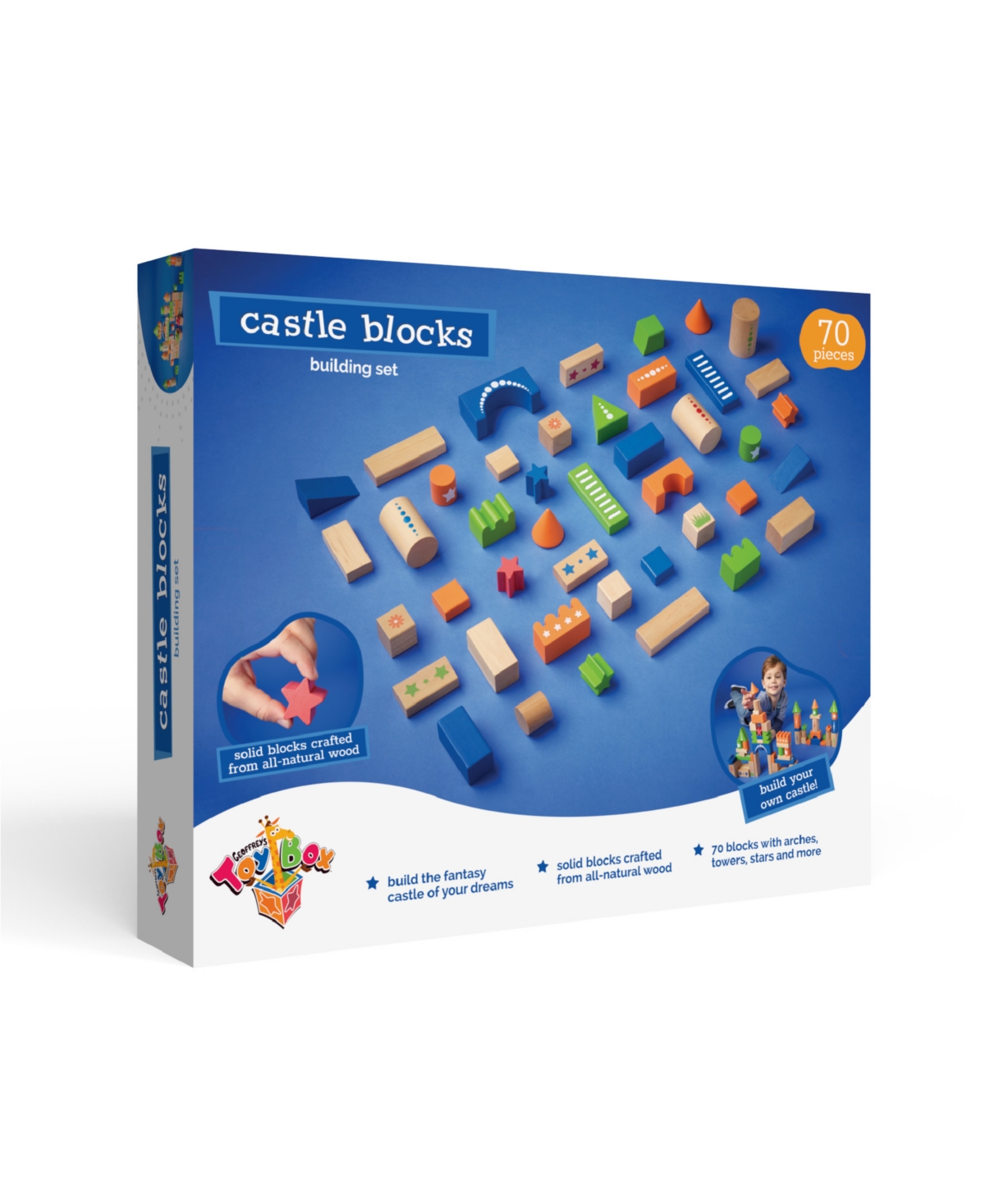 Shop Geoffrey's Toy Box Castle 70 Pieces Blocks Building Set, Created For Macy's In Pastel Brown