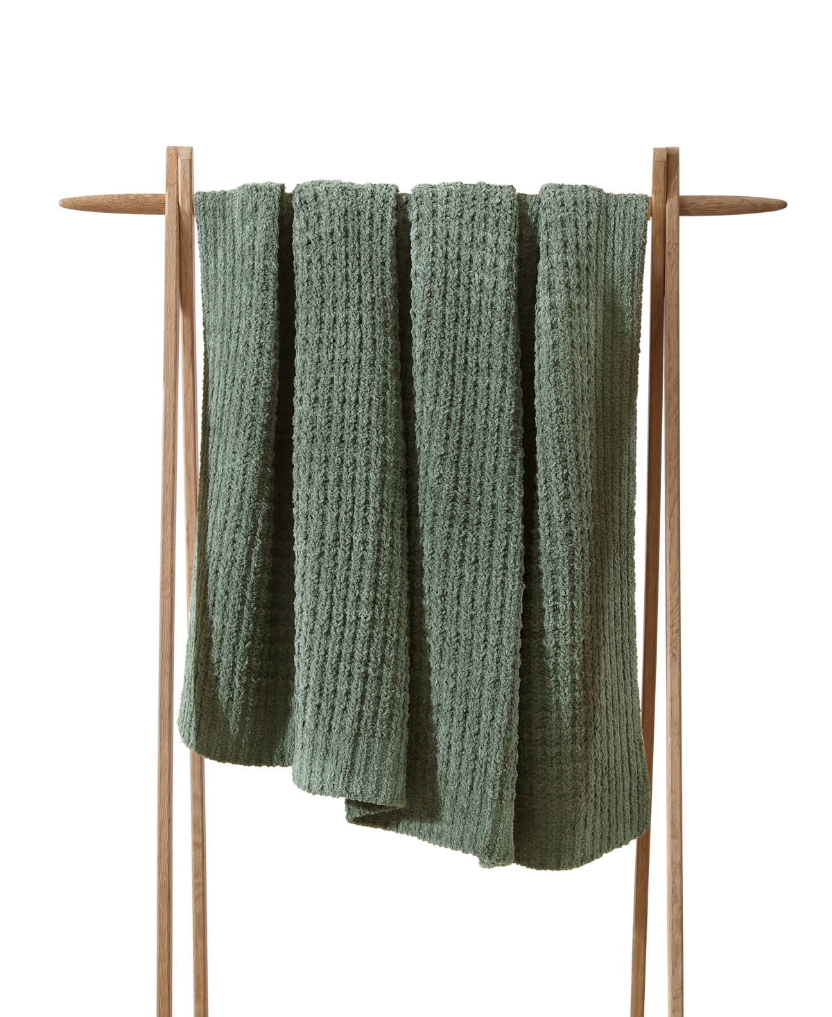 Sunday Citizen Waffle Snug Throw, 52" X 75" In Moss