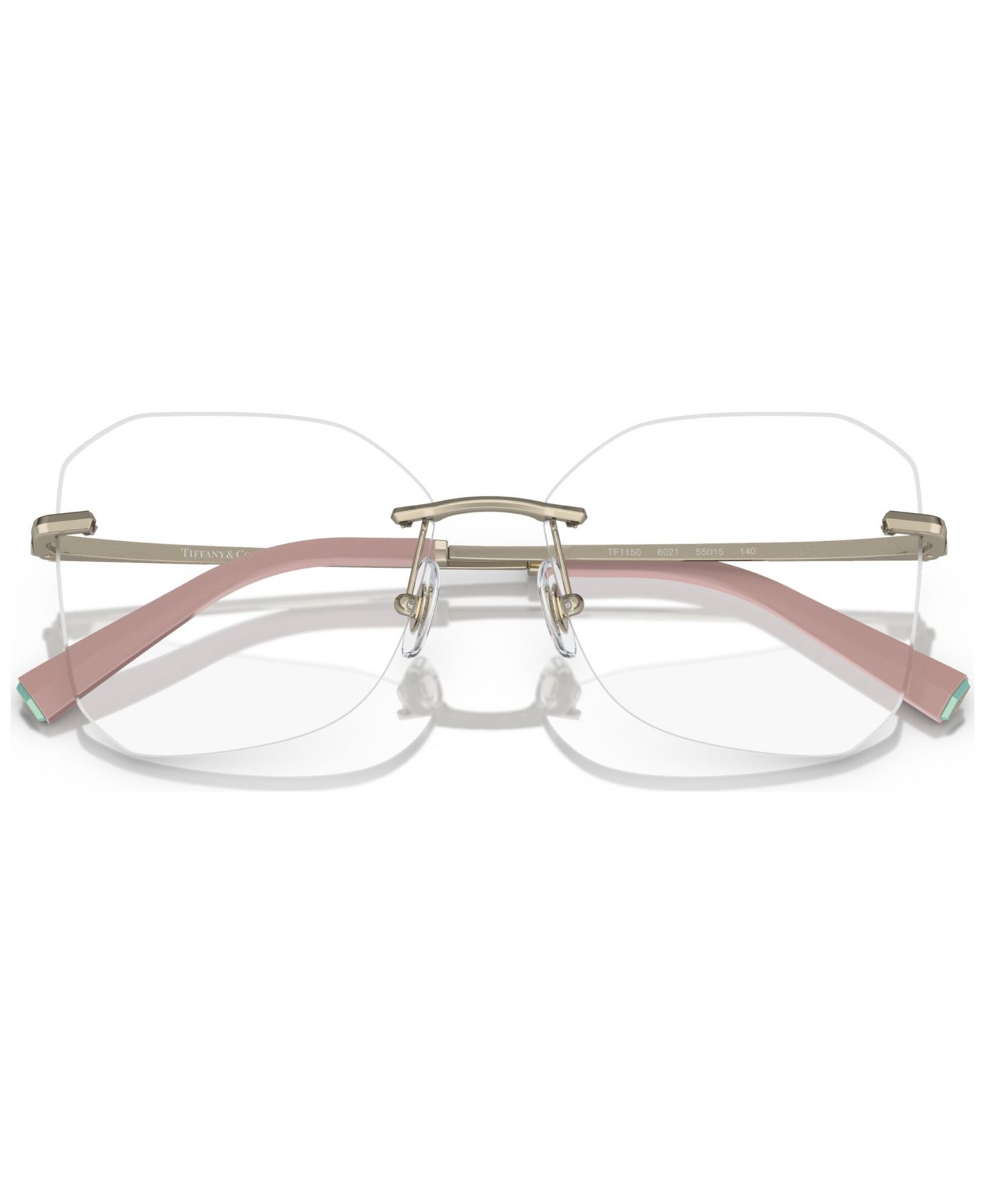 Женские очки Tiffany & Co. Woman Irregular Metal TF1150 Eyeglasses, цвет: Бледный золотой — фото 5