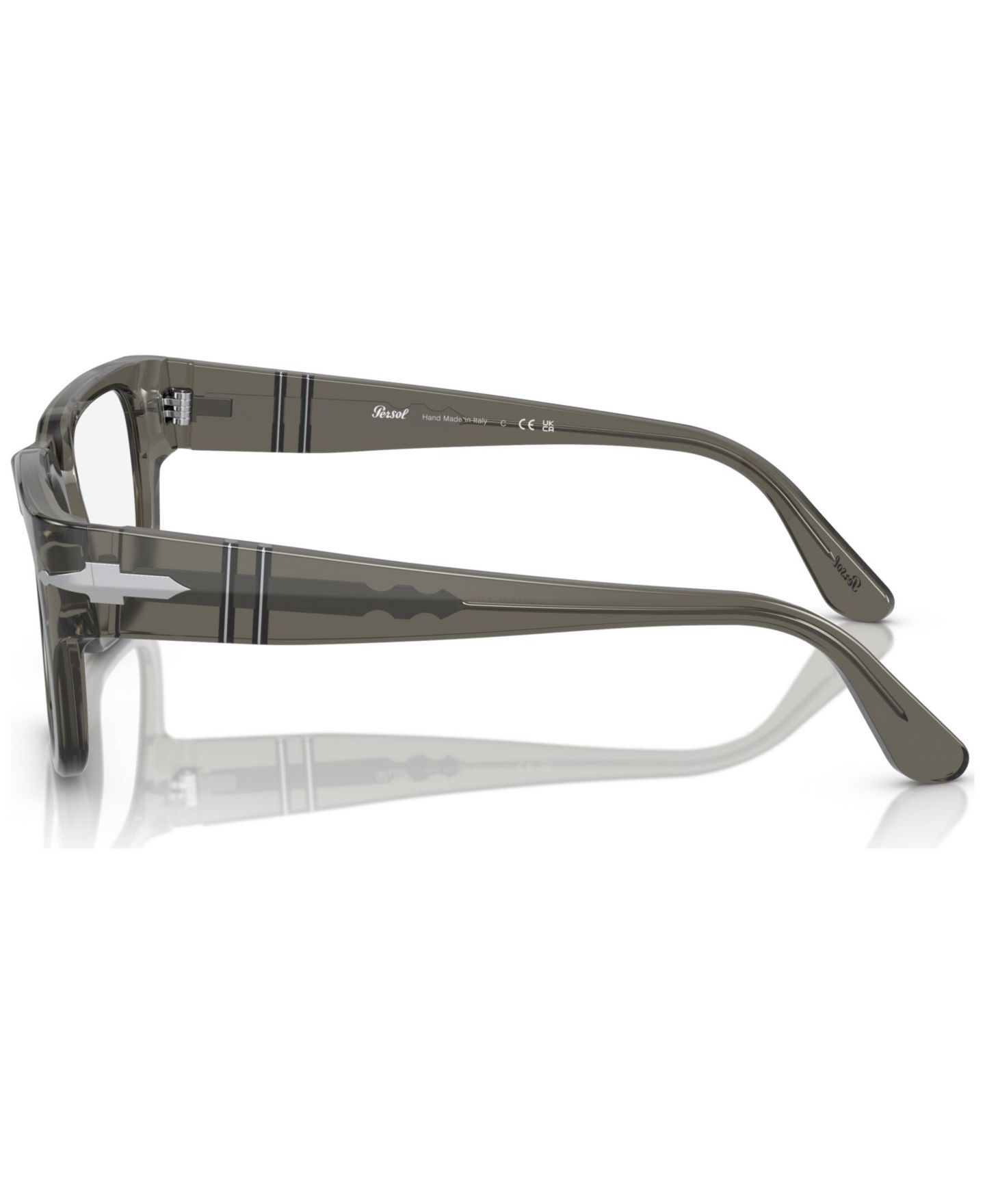 Мужские очки Persol Man Rectangle Plastic PO3315V Eyeglasses, цвет: Прозрачный серо-коричневый серый — фото 5